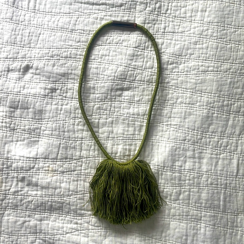 Green Moss Fringe Necklace